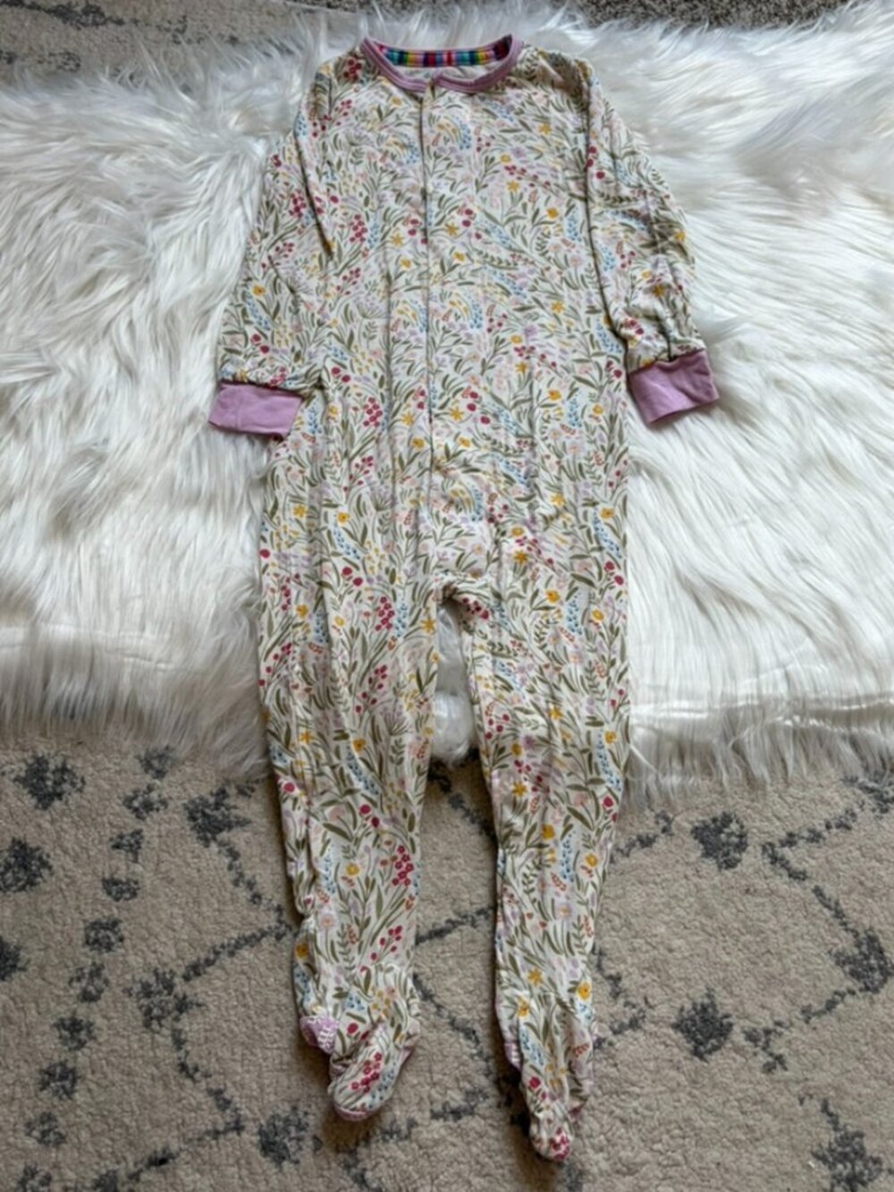 Magnetic Me Floral Footie Sleeper Baby Girls 12-18 Months